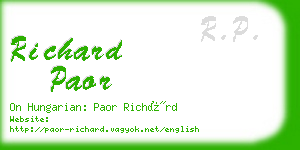 richard paor business card